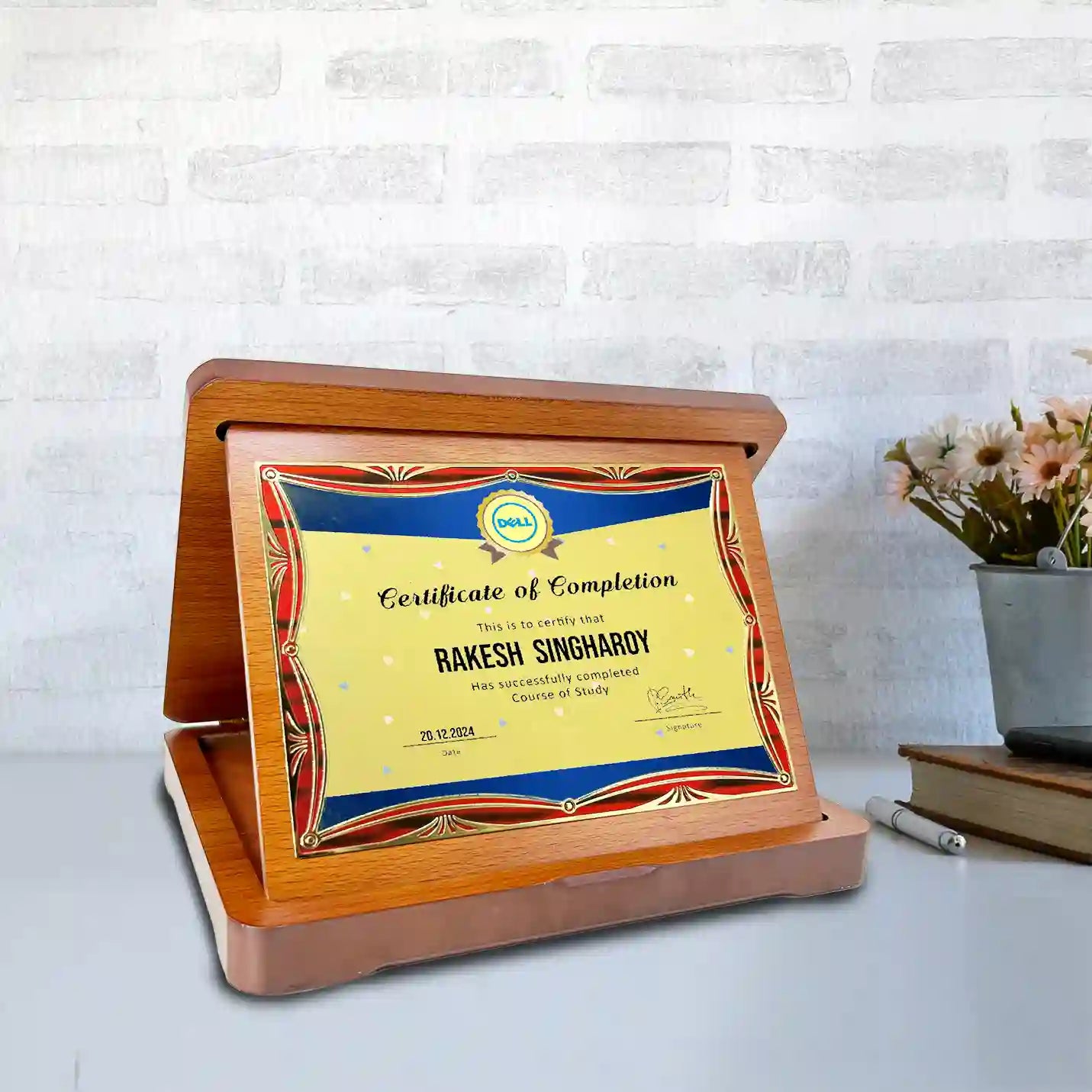 Best-quality Triumph Rectangular Wood & Metal Memento